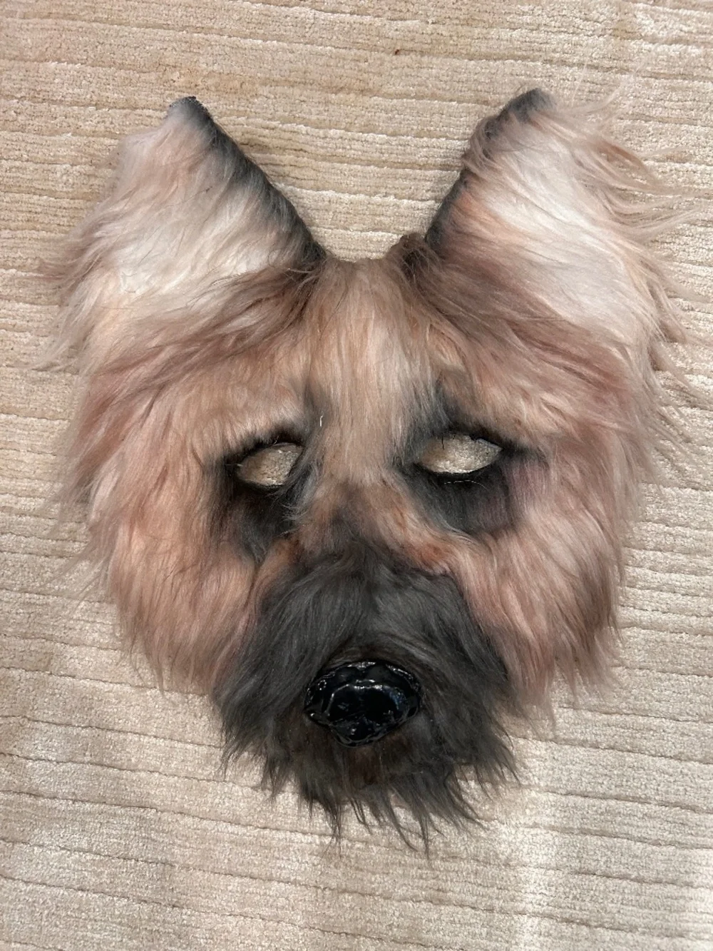 *HOMEMADE* Paper German Shepherd therian mask. Fully furred, lined, dog mask!